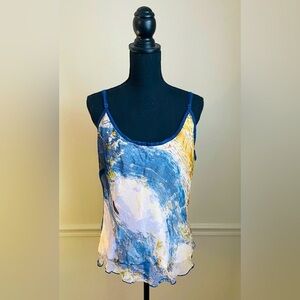 ASHRO Blue Tan Spaghetti Strap Camisole Size XL